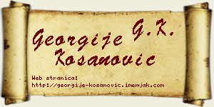 Georgije Kosanović vizit kartica
